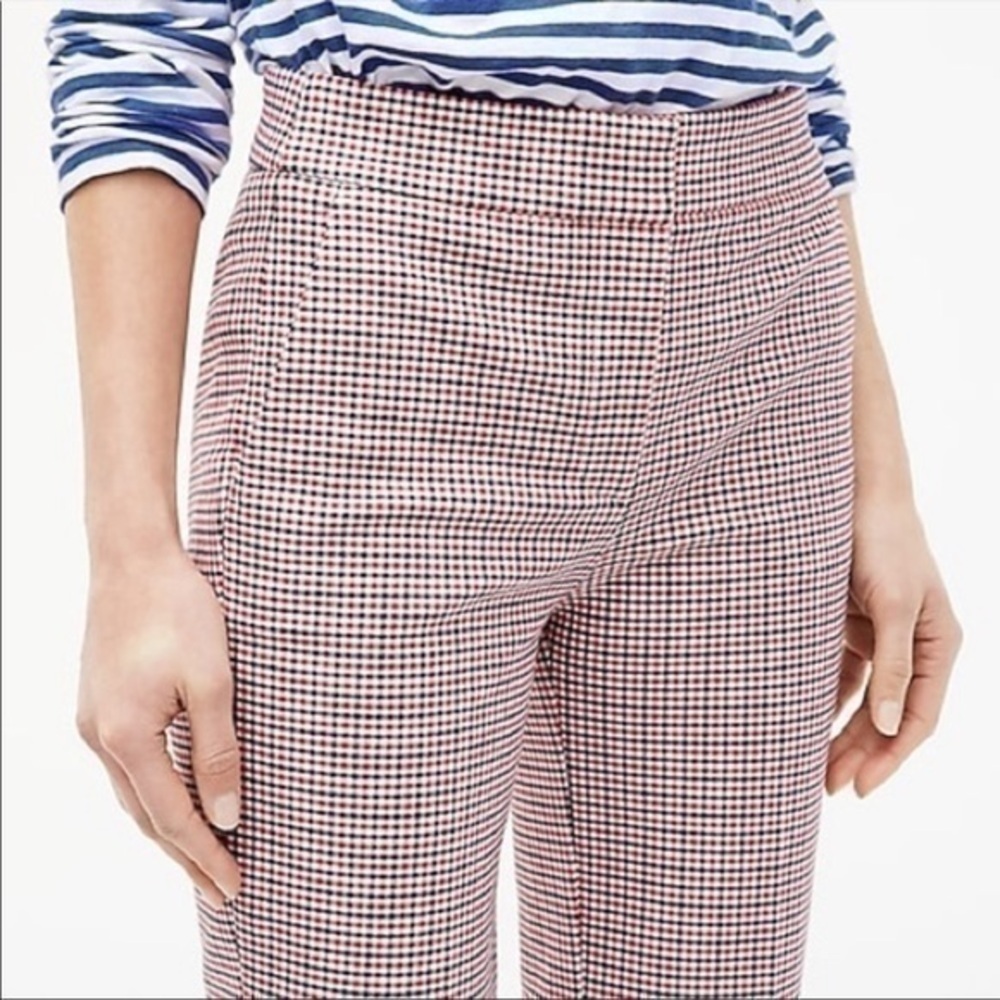 J. Crew Hayden Red and Black Plaid Crop Kickout Pants Size 8 Petite - Picture 5 of 9
